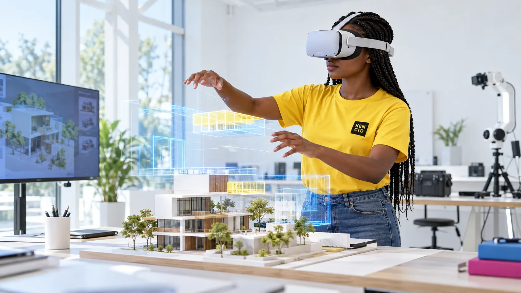Students exploring AR/VR/XR at KENCID