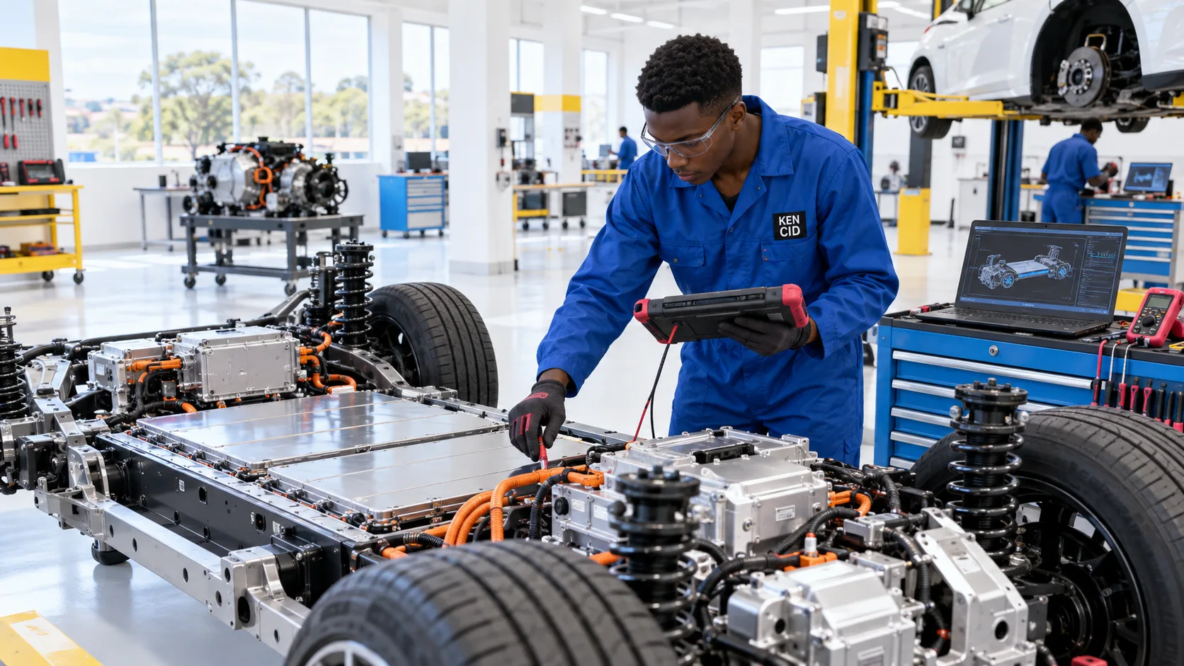 Students exploring Automotive Engineering at KENCID