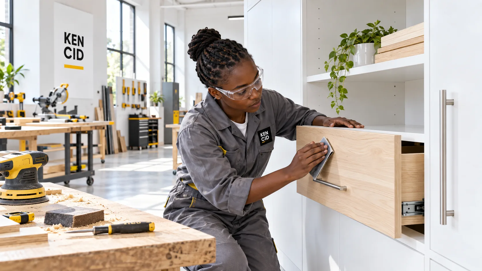 Students exploring Cabinet Making at KENCID
