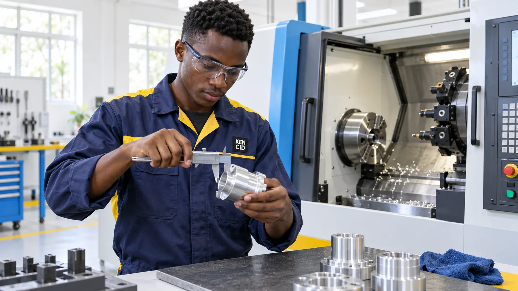 Students exploring CNC Machining at KENCID