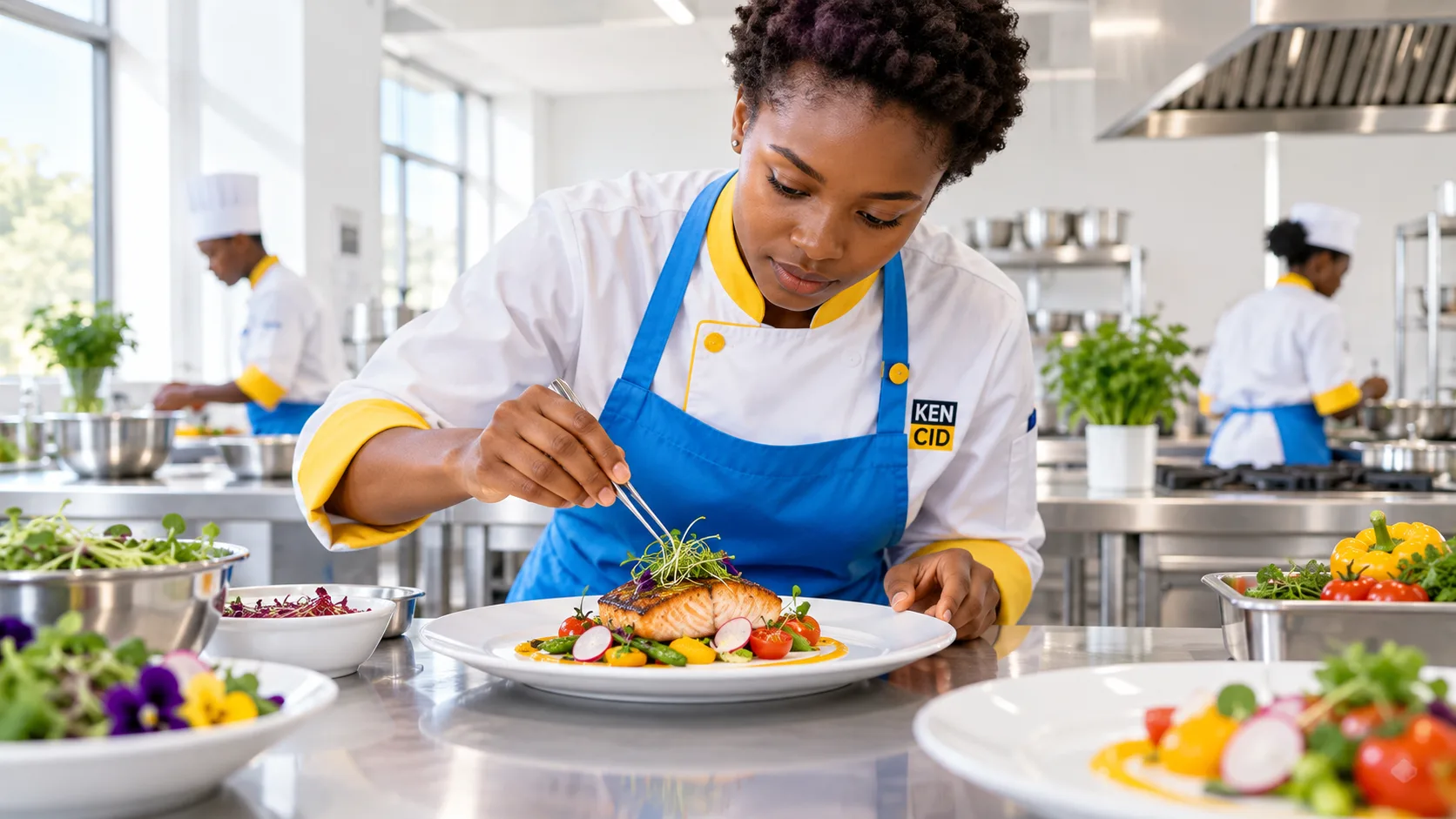 Students exploring Culinary Arts at KENCID