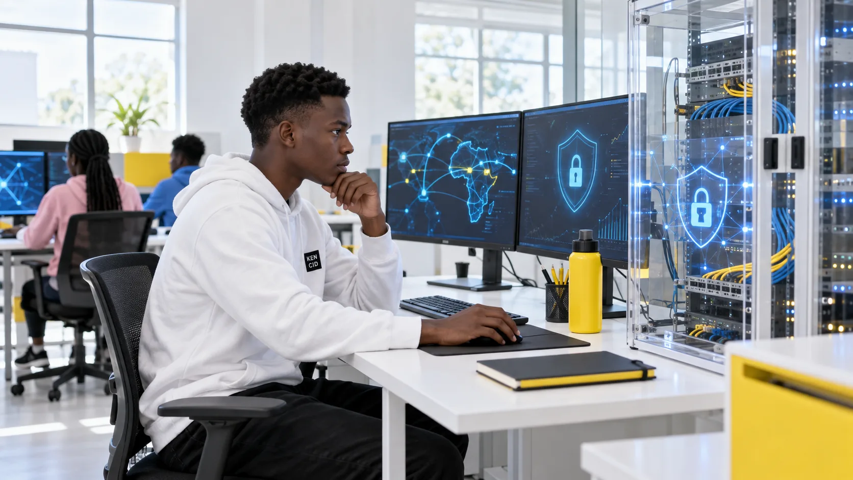 Students exploring Cybersecurity at KENCID