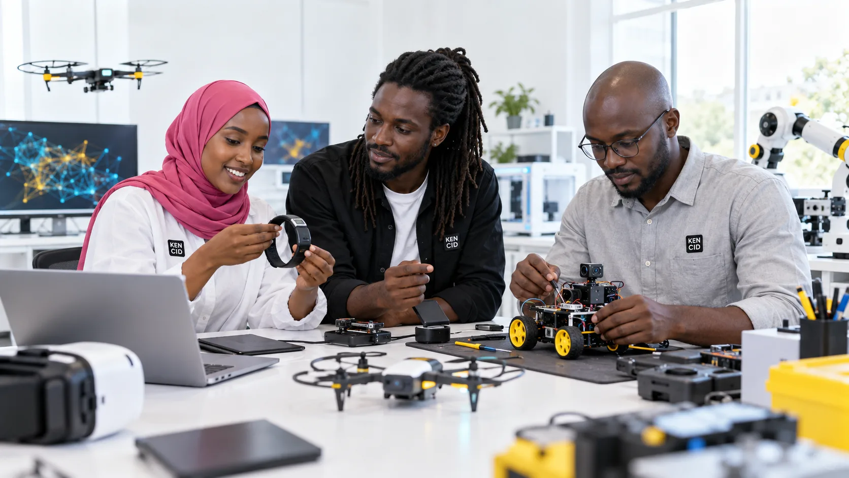 Students exploring Emerging Technologies at KENCID