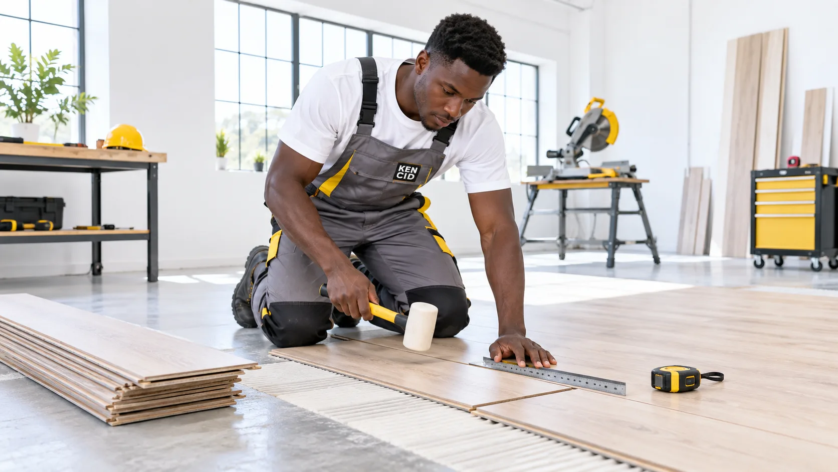 Students exploring Flooring at KENCID