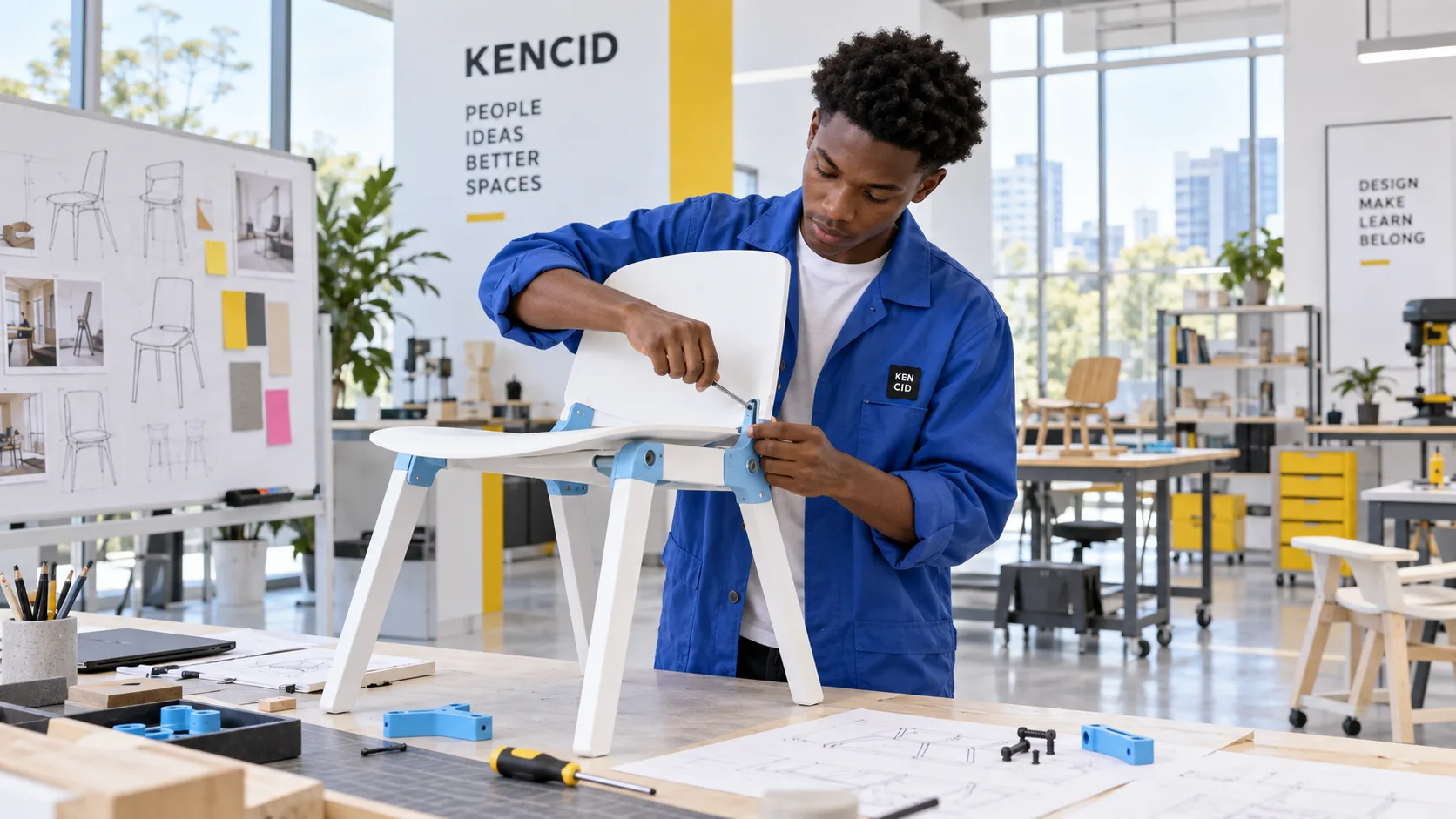 Students exploring Furniture at KENCID