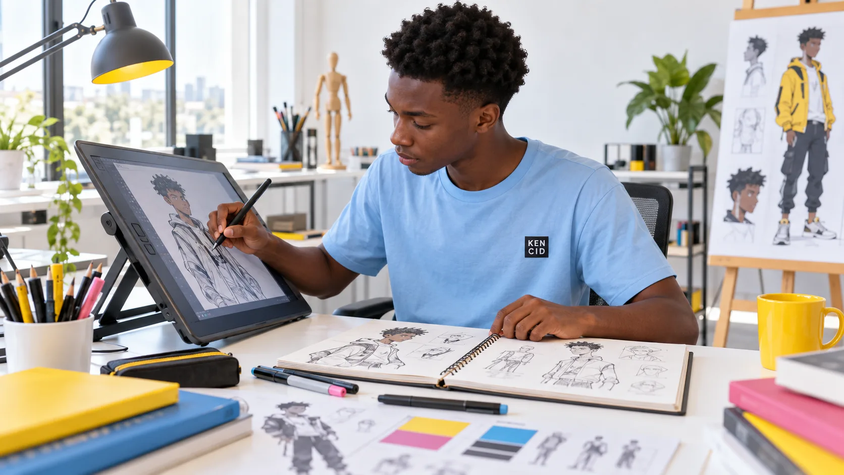 Students exploring Illustration at KENCID