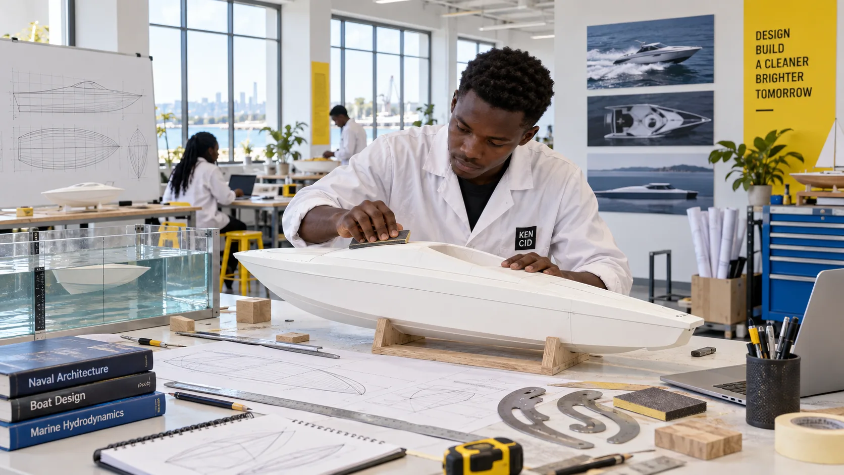 Students exploring Marine & Boat Design at KENCID