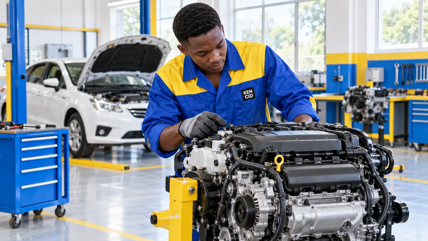 Students exploring Motor Vehicle Mechanics at KENCID