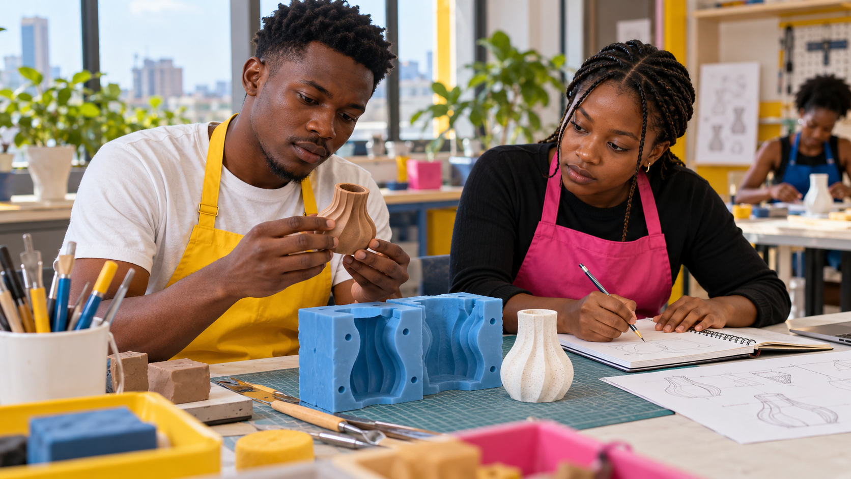 Students exploring Mould Making, Model Making & Composite Fabrication at KENCID