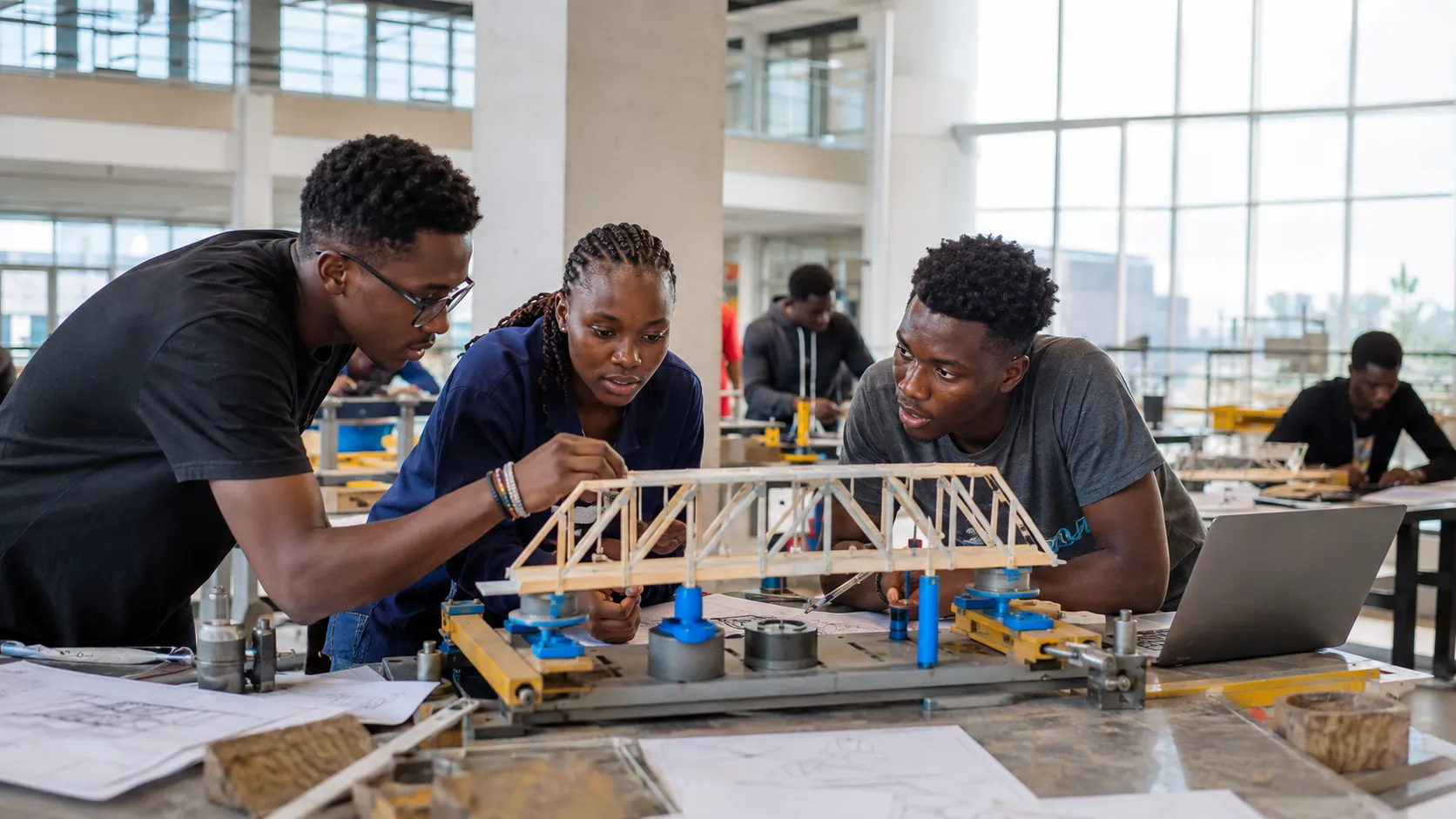 Students exploring Structural Engineering at KENCID